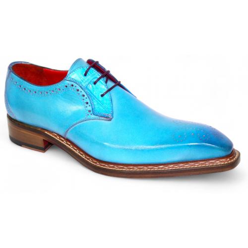 Fennix Italy "Tyler" Turquoise Genuine Alligator / Italian Calfskin Leather Lace-Up Dress Shoes.